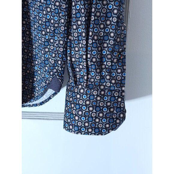 Visconti Men’s Blue/White Geometric Long-Sleeve Shirt M - Picture 10 of 16